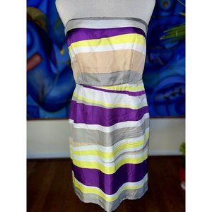 Banana Republic Dress Womens Size 8 Multi-color Strapless lined Cocktail Dress